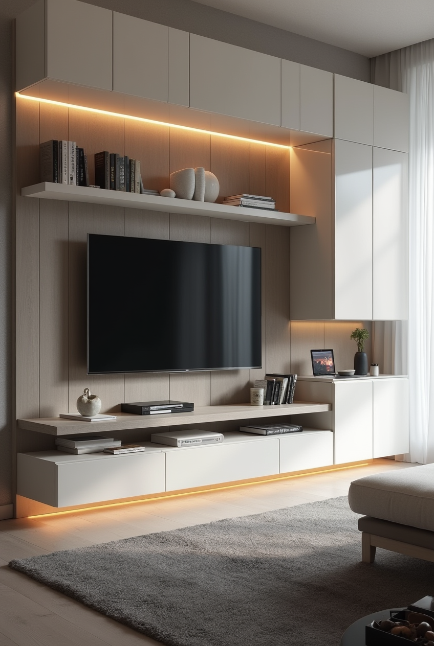 تی وی وال - TV Wall روشن مینیمال جدید