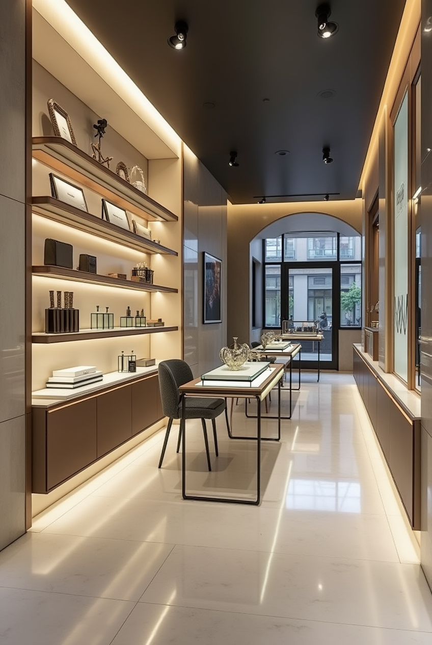 ویترین مغازه روشن عمودی جدید