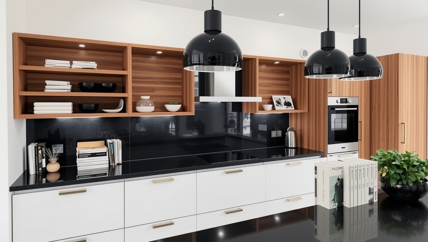 کابینت مدرن سفید قهوه‌ای