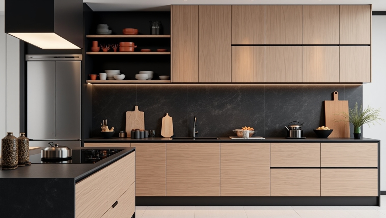 کابینت مدرن نسکافه‌ای لوکس