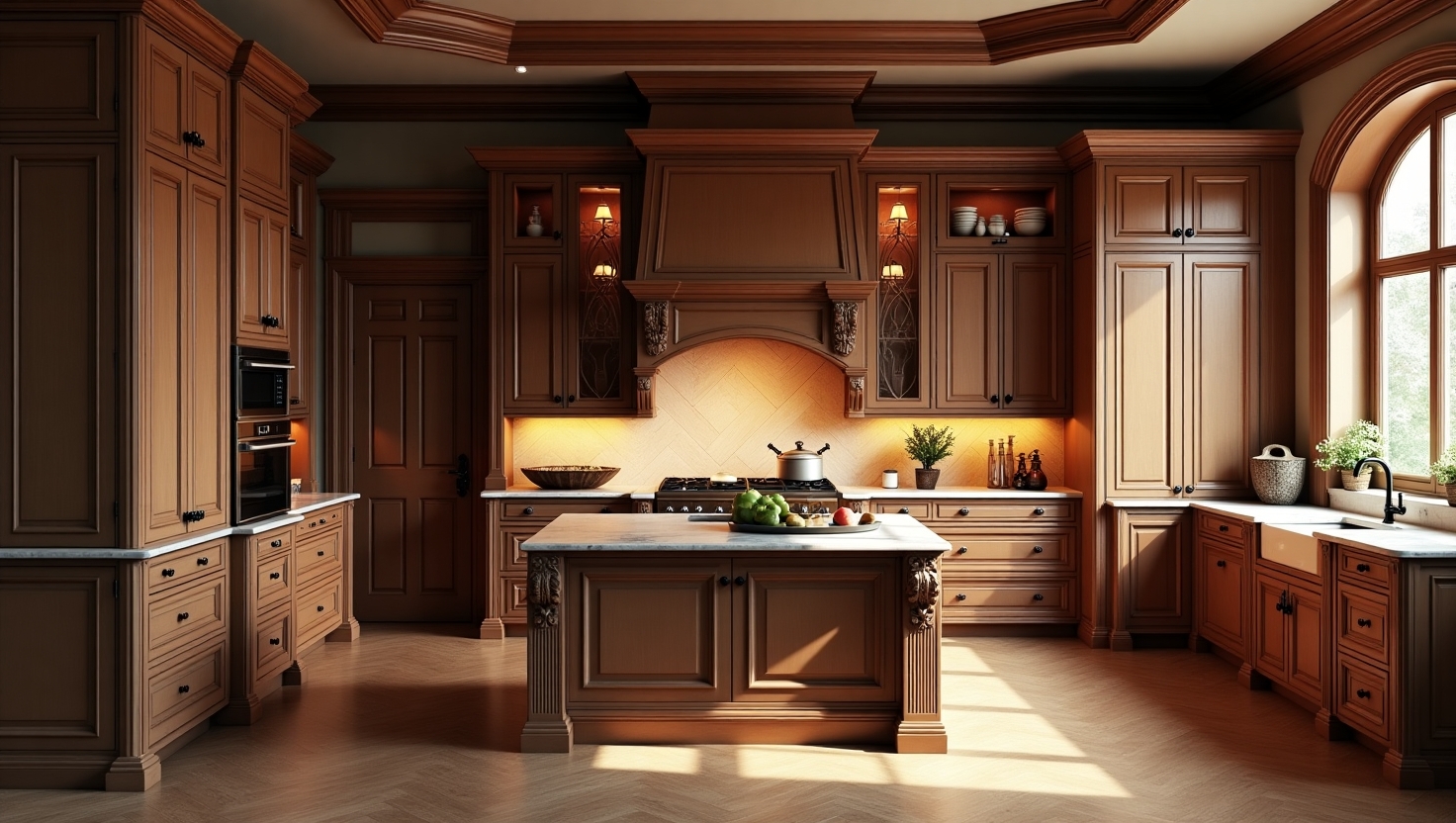 کابینت نئو کلاسیک قهوه‌ای جدید