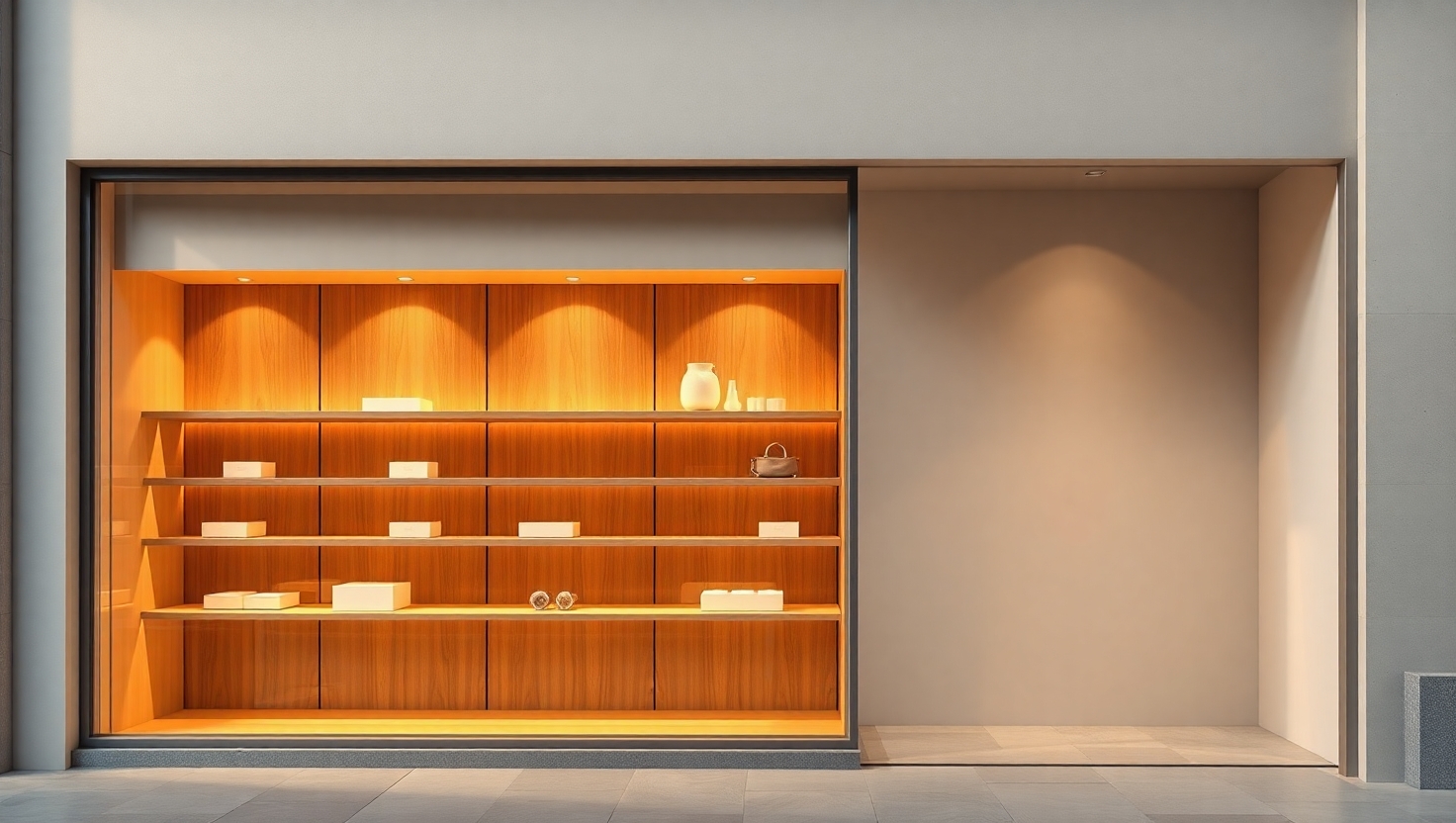 ویترین مغازه مینیمال لوکس