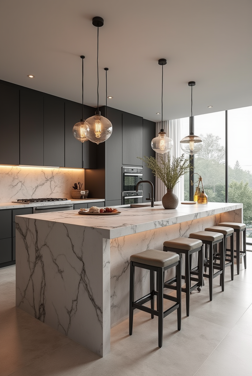 میز جزیره عمودی ماربل