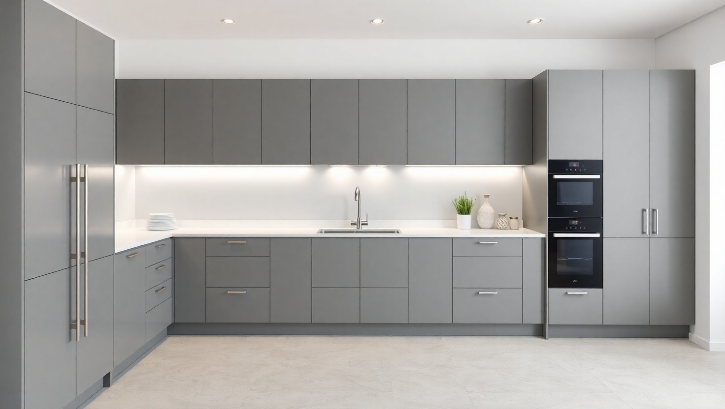 کابینت مینیمال طوسی روشن