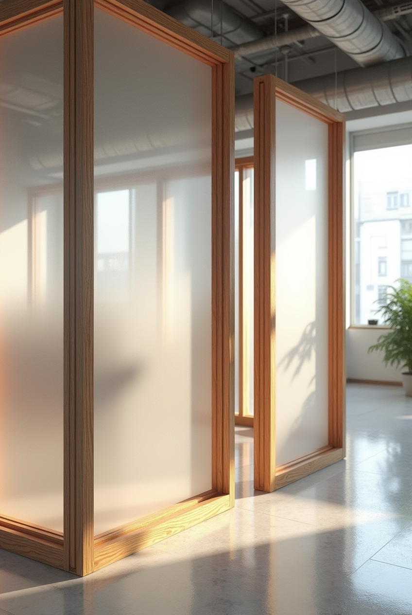 پارتیشن عمودی شیشه‌ای مات