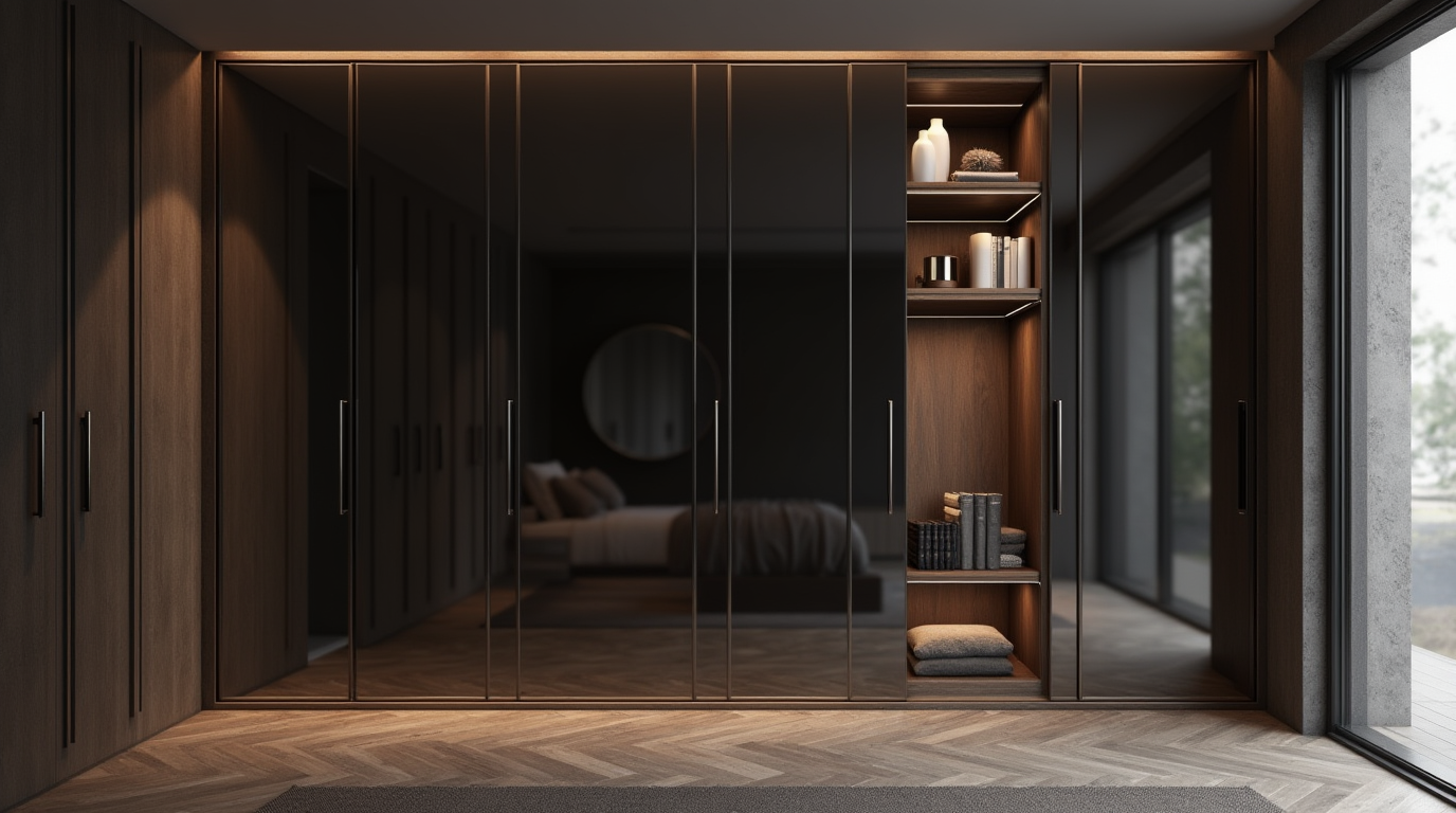 کمد دیواری آینه‌ای تیره جدید