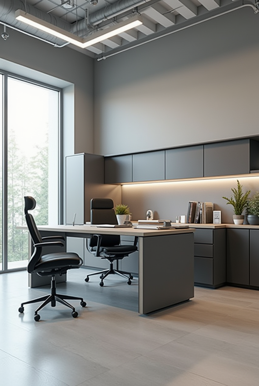 میز کار عمودی طوسی جدید