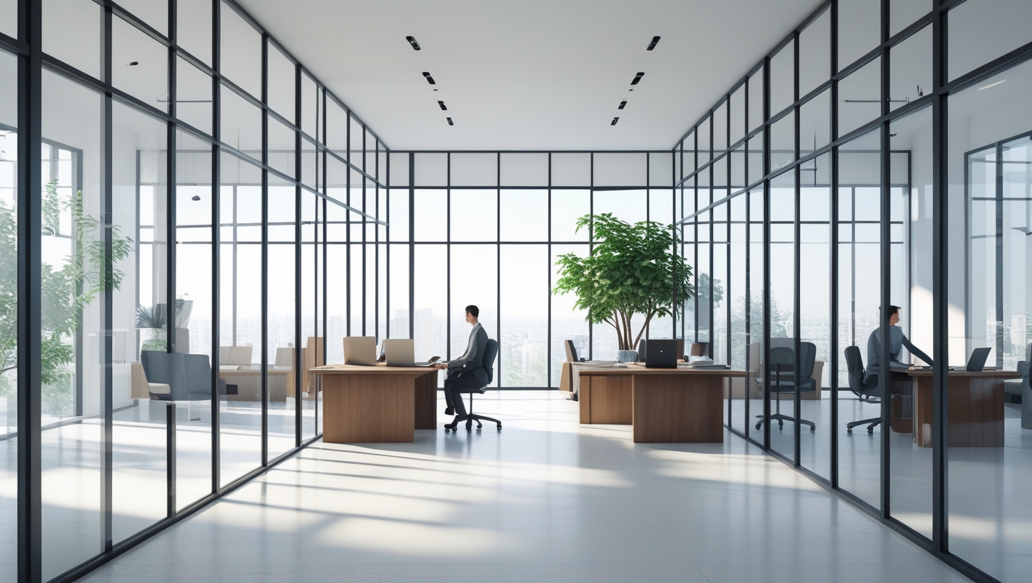 پارتیشن اداری شیشه‌ای لوکس