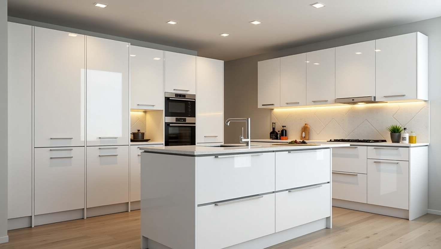 میز جزیره مدرن سفید