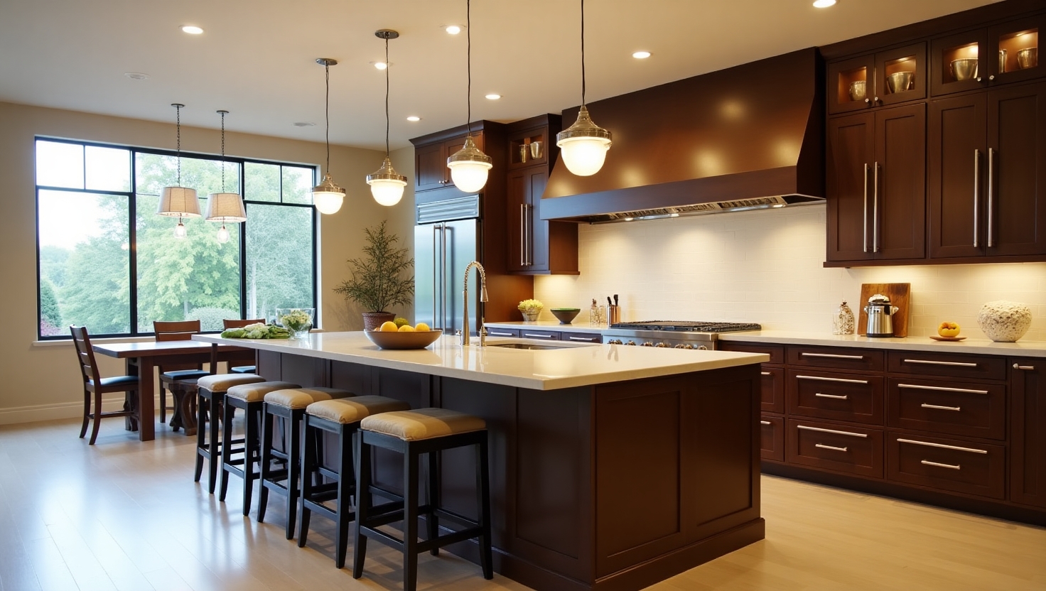 میز جزیره قهوه‌ای