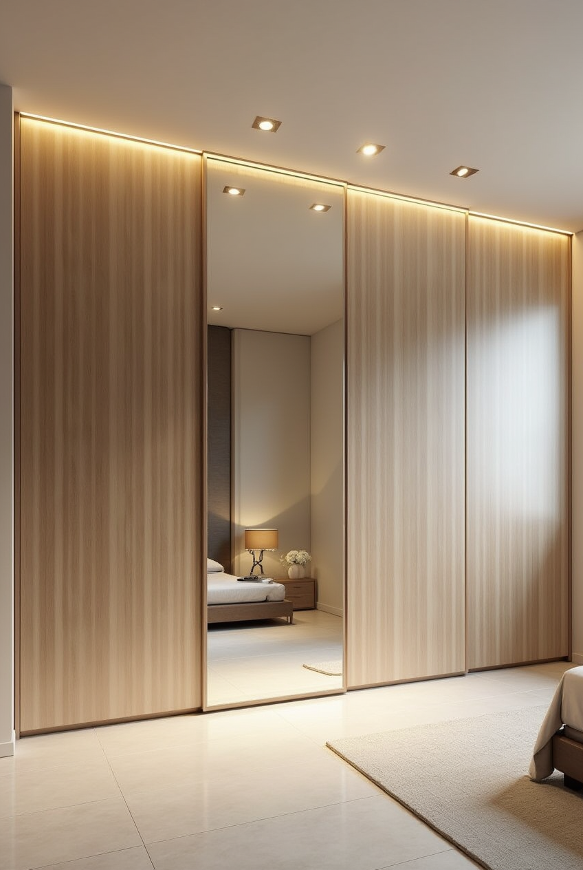 کمد دیواری عمودی چوبی