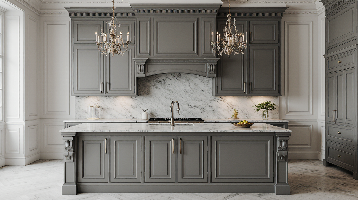 کابینت نئو کلاسیک طوسی جدید