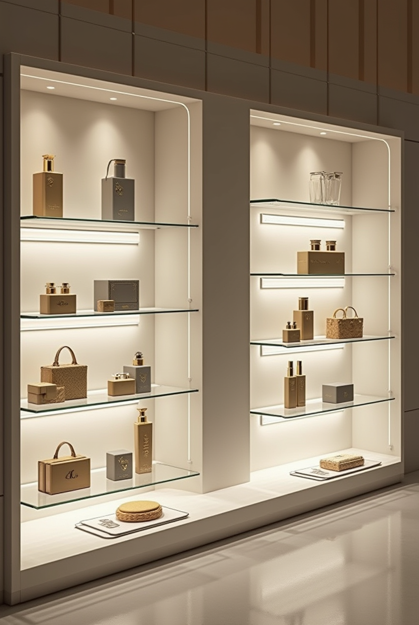 ویترین مغازه سفید عمودی جدید