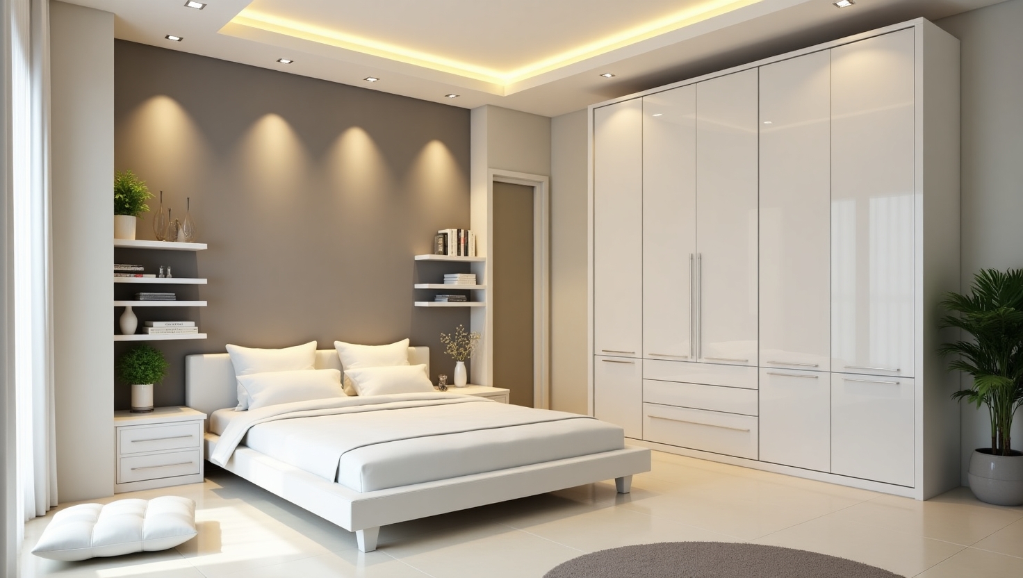 سرویس خواب سفیدطوسی لوکس