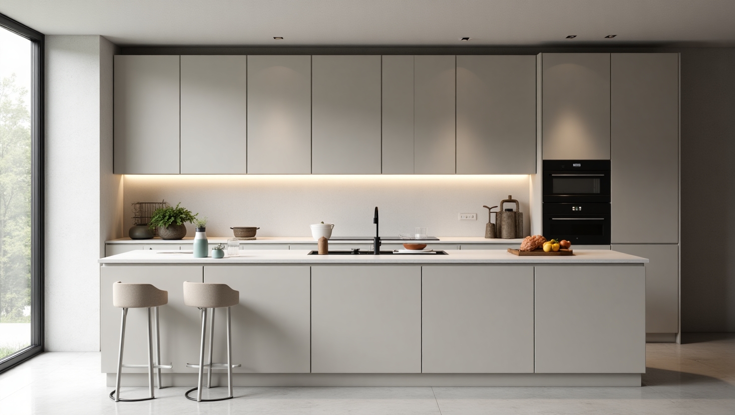 کابینت مینیمال روشن لاکچری