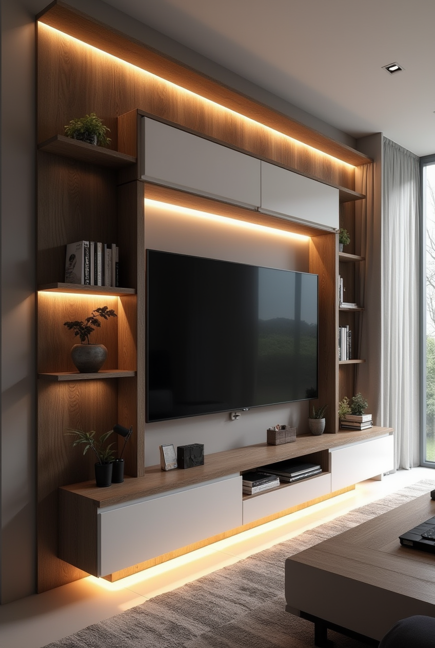 تی وی وال - TV Wall تیره لوکس