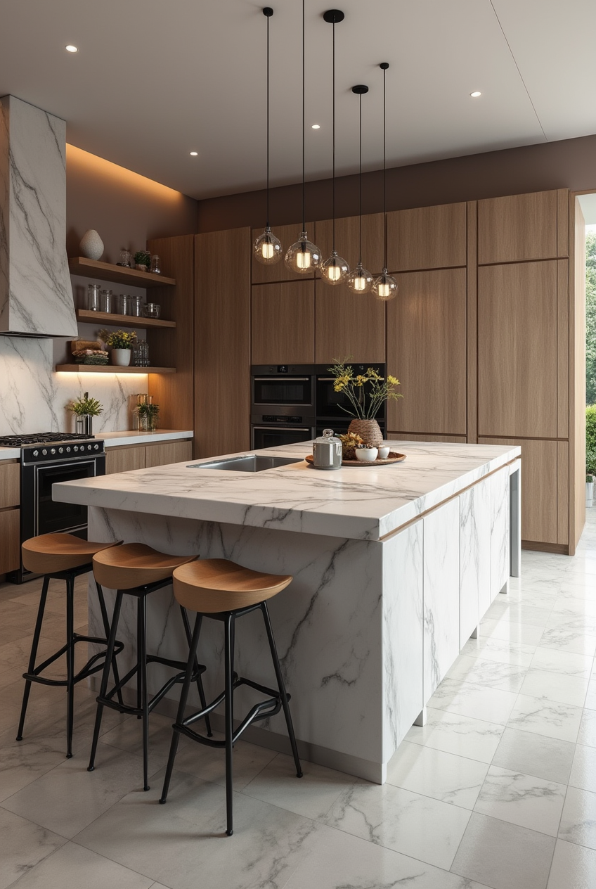 میز جزیره عمودی ماربل جدید