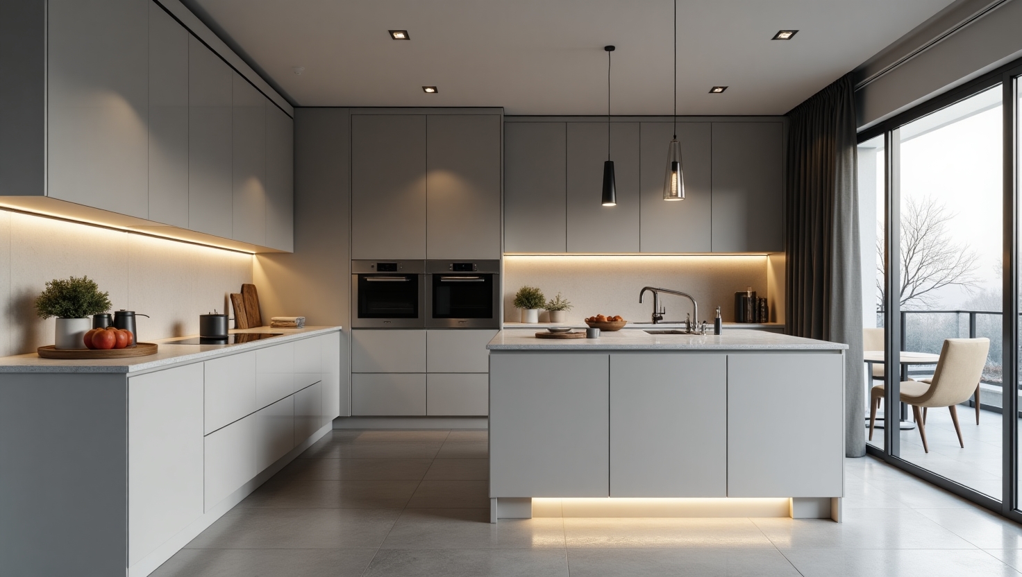 کابینت انزو طوسی روشن لوکس