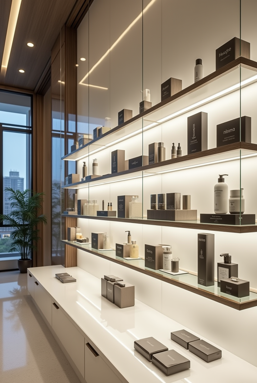 ویترین مغازه سفید عمودی